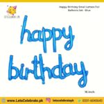 Happy Birthday small alphabets Foil balloon set - blue color - 2pcs set
