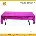 Shiny metallic purple Plastic Tablecloth cover