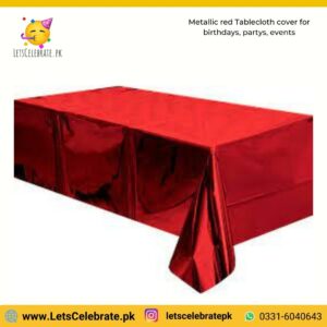 Shiny metallic red Plastic Tablecloth cover