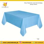 Shiny metallic blue Plastic Tablecloth cover